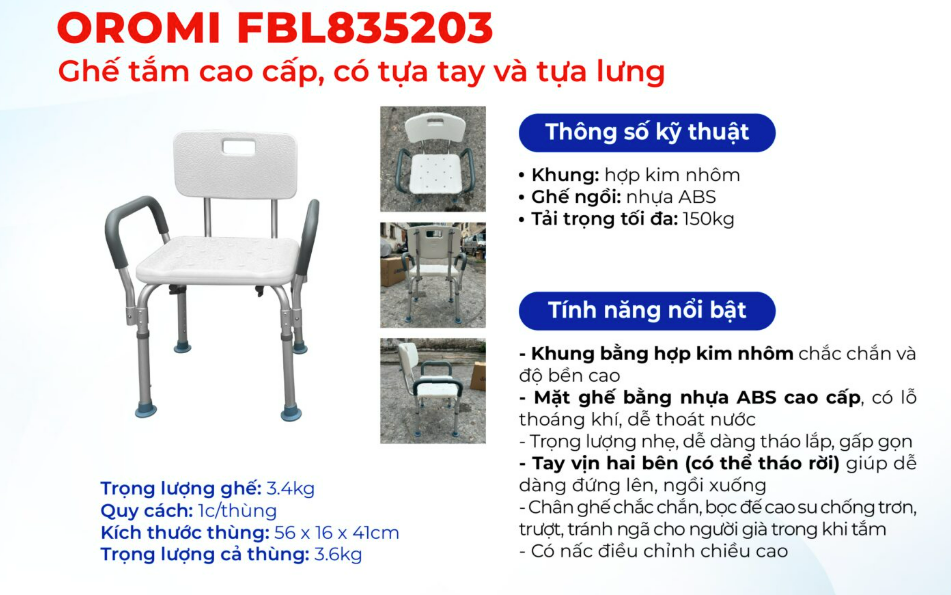 Ghế tắm OROMI FBL-203